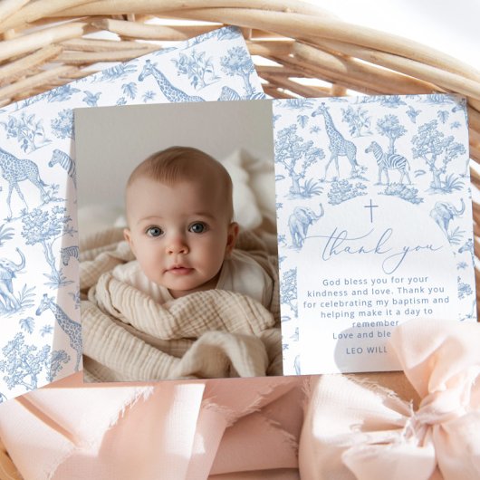 トワール サファリ ボーイ 洗礼 感謝カード 招待状