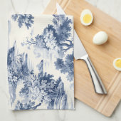 トワール・ド・ジュイ、ブルーとホワイト、磁器、 キッチンタオル (四つ折り)
