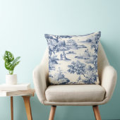 トワール・ド・ジュイ、ブルーとホワイト、磁器、 クッション (椅子)