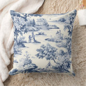 トワール・ド・ジュイ、ブルーとホワイト、磁器、 クッション (ブランケット)
