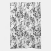 トワール・ド・ジュイ、白黒、磁器、 キッチンタオル (縦)