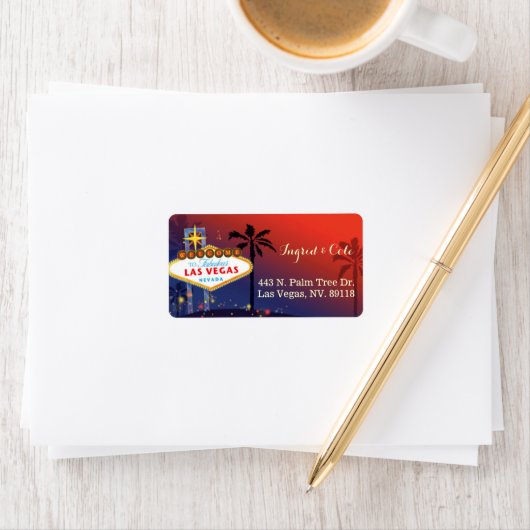 トワ図解入りの、写真付きのイライトラスベガス結婚の住所 ラベル (インサイチュ)