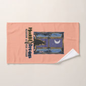 トワ疑問に思イライト:三日月の下の黒猫 バスタオルセット (ハンドタオル)