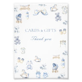 トワ・ド・ジュイ ベビーシャワー ブルーボウ テーブルトップ サイン (正面)