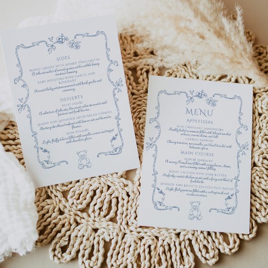 トワ・ド・ジュワイ エレガント ヴィンテージ フレーム テディベア メニュー