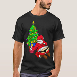 トンおもしろいクリスマスの木に贈られるサンタクロース Tシャツ