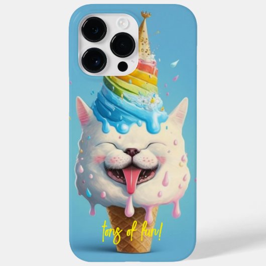 トンのおもしろいアイスクリーム猫誕生日ギフト Case-Mate iPhoneケース (裏面)