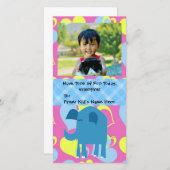 トンのおもしろい、象の子供バレンタインデー シーズンカード (正面/裏面)