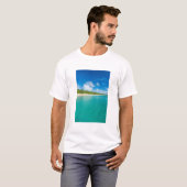 トンガのヤシ並木のビーチ Tシャツ (正面フル)
