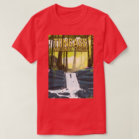 トンガス国立森林旅行ポスター Tシャツ (デザイン正面)