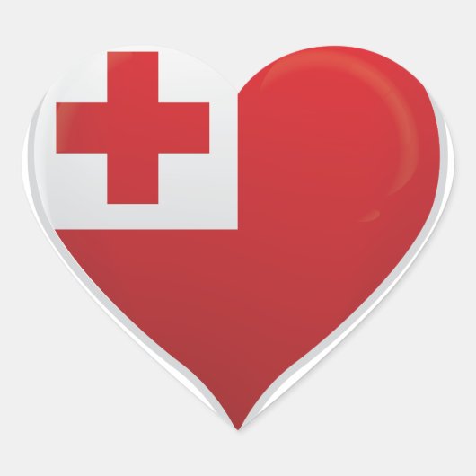 トンガラブフラッグプライドハートシール ハートシール (正面)