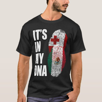 トンガンとメキシコのミックス伝統DNAフラグ Tシャツ
