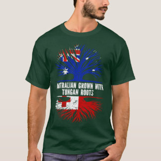 トンガンルーツオーストラリア国旗で栽培されたオーストラリア Tシャツ