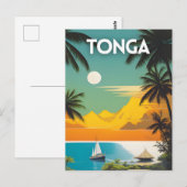 トンガヴィンテージ旅行ポスター ポストカード (正面/裏面)