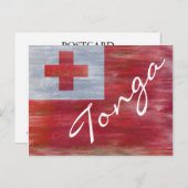 トンガ動揺してトンガン国旗 ポストカード (正面/裏面)