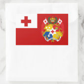 トンガ国旗とシール、トンガ国旗 長方形シール (バッグ)