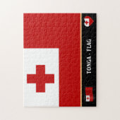 トンガ国旗とトンガ国/トンガ ジグソーパズル (縦)