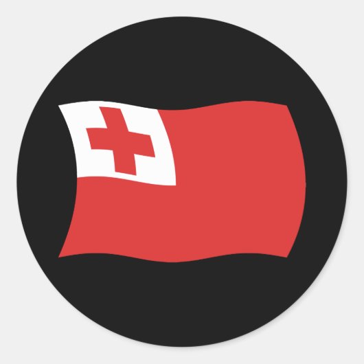 トンガ国旗のシール ラウンドシール (正面)