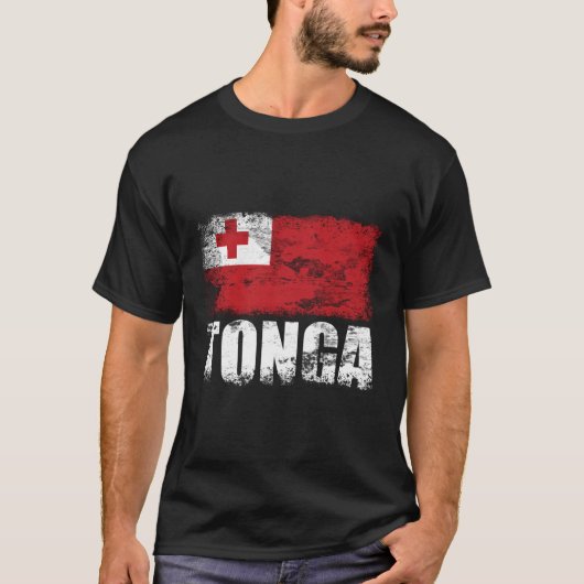 トンガ国旗のフード Tシャツ (正面)