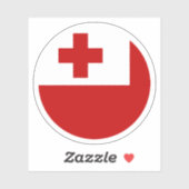 トンガ国旗の丸いシール シール (シート)