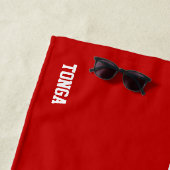 トンガ国旗の華やかな愛国心 ビーチタオル (インサイチュ)