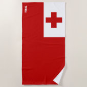 トンガ国旗の華やかな愛国心 ビーチタオル (正面)