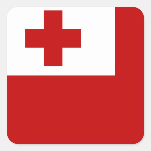 トンガ国旗 スクエアシール (正面)