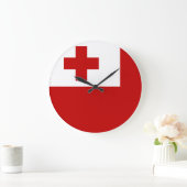 トンガ国旗 ラージ壁時計 (ホーム)