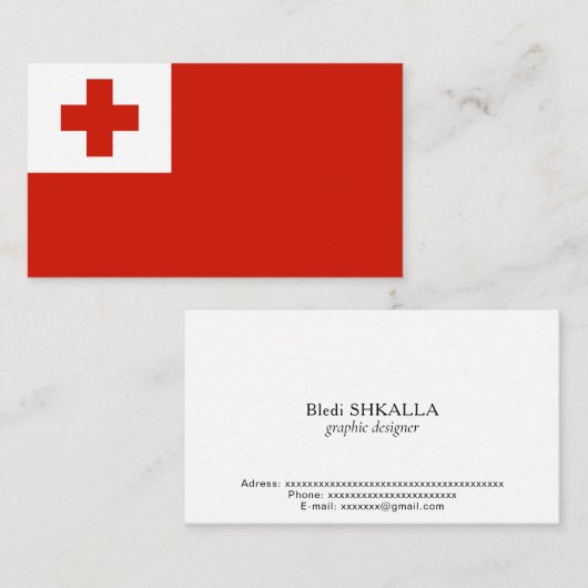 トンガ国旗 名刺 (正面/裏面)