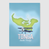 トンガ地図フライト旅行ポスター (正面)