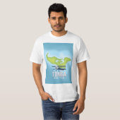 トンガ地図フライト旅行ポスター Tシャツ (正面フル)