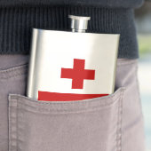 トンガ島国旗の赤十字 フラスク (インサイチュ)