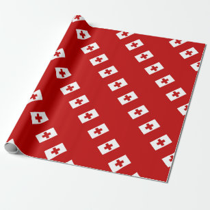 トンガ島国旗の赤十字 ラッピングペーパー