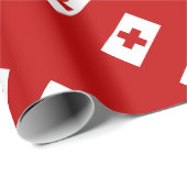 トンガ島国旗の赤十字 ラッピングペーパー (ロールコーナー)