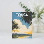 トンガ旅行ポスター ポストカード (スタンド正面)
