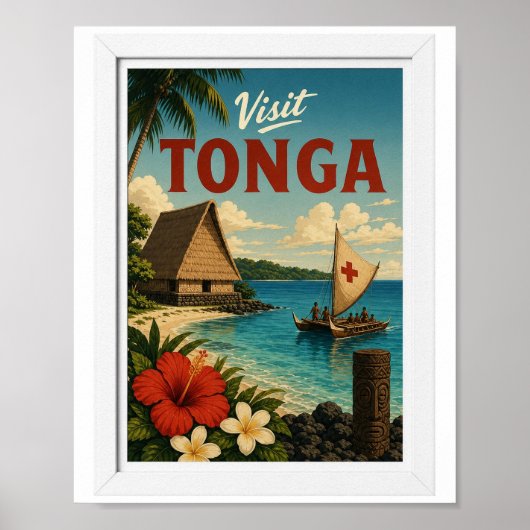 トンガ旅行ヴィンテージ ポスター (正面)