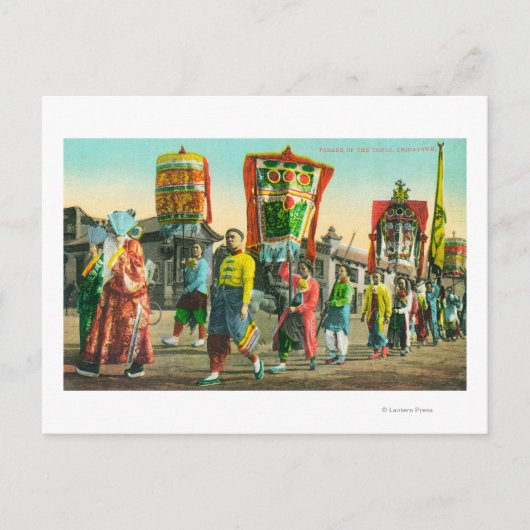 トンガ・チャイナタウンのパレード ポストカード (正面)