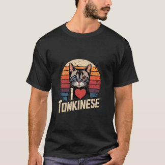 トンキニーズのレトロな猫アートが好き Tシャツ