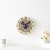 トンキニーズの猫時計 ラウンド壁時計 (ホーム)