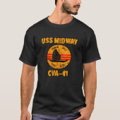 トンキンガルフヨットクラブUssミッドウェーCva-41ベトナムV Tシャツ (正面)