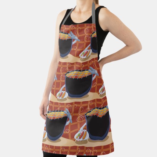 トングおもしろいと串焼き付き漫画BBQグリル エプロン (インサイチュ)