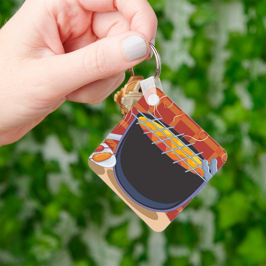 トングおもしろいと串焼き付き漫画BBQグリル キーホルダー