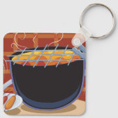 トングおもしろいと串焼き付き漫画BBQグリル キーホルダー (裏面)