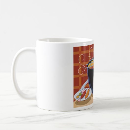 トングおもしろいと串焼き付き漫画BBQグリル コーヒーマグカップ (左)