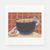 トングおもしろいと串焼き付き漫画BBQグリル スタンダードランチョンナプキン (正面)