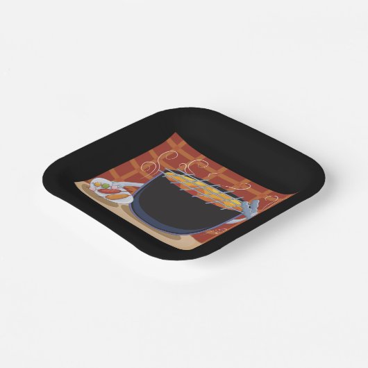 トングおもしろいと串焼き付き漫画BBQグリル ペーパープレート (傾斜あり)