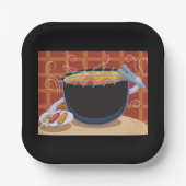 トングおもしろいと串焼き付き漫画BBQグリル ペーパープレート (正面)