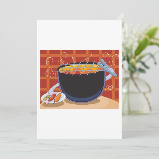 トングおもしろいと串焼き付き漫画BBQグリル 招待状