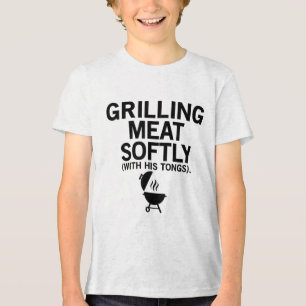 トングのバーベキューの部分で柔らかく焼きおもしろい肉を トライブレンドＴシャツ
