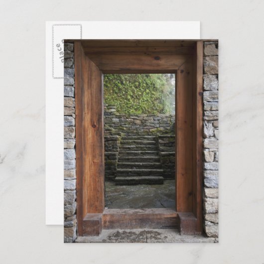 トンサ博物館の木製の入り口 ポストカード (正面/裏面)